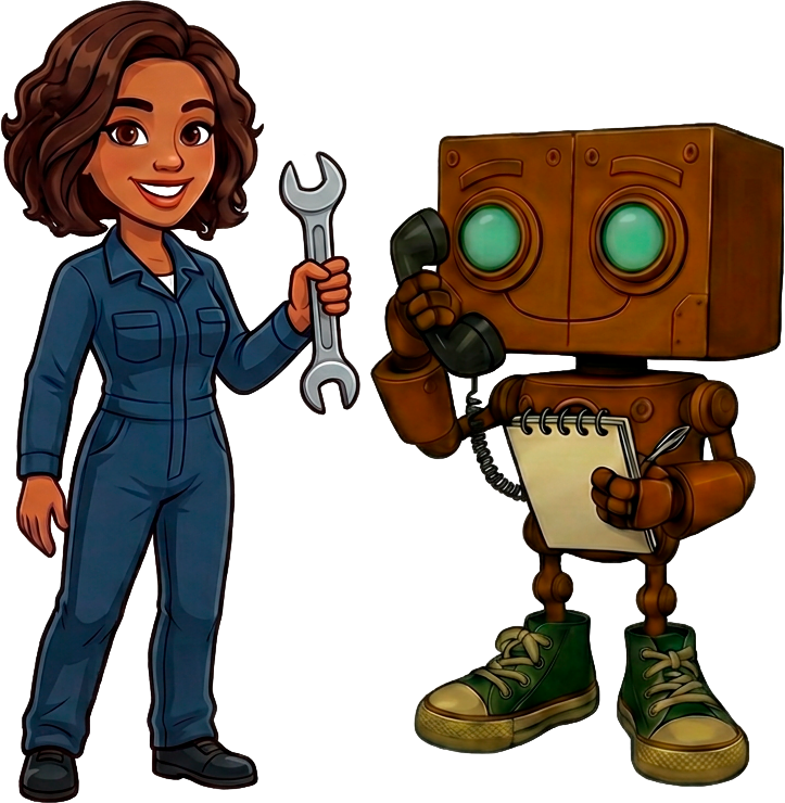 Auto service assistant illustration